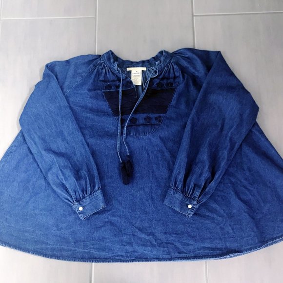 CLEAR OUT - Anthropologie Hallie Chambray Top - Picture 3 of 3